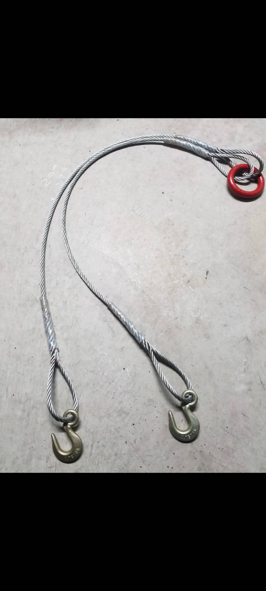 2点吊りフック付きワイヤーロープ